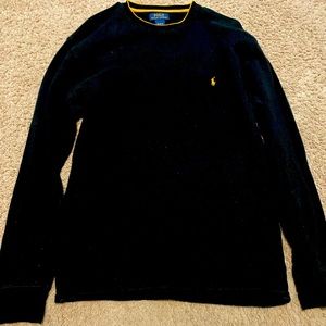 Ralph Lauren POLO long sleeved XL thermal black w/ gold Horseman